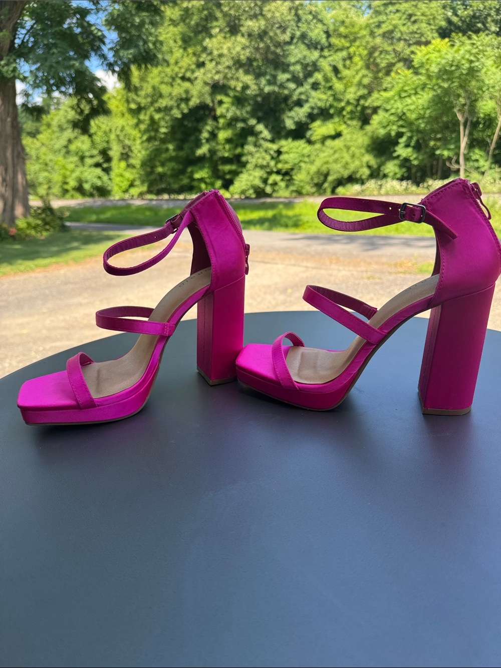torrid Hot Pink Strappy Platform Heels - Picture 3 of 4